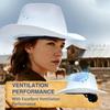 Cowboy Hard Hat Easy To Use, Portable, Practical, 4 Point Ratchet Suspension, Professional with Vent Hole