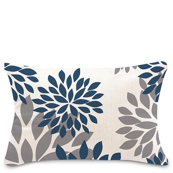 Blue White Geometric Linen Pillowcase Sofa Cushion Cover Home Decoration Can Be For You 30X50 40X60