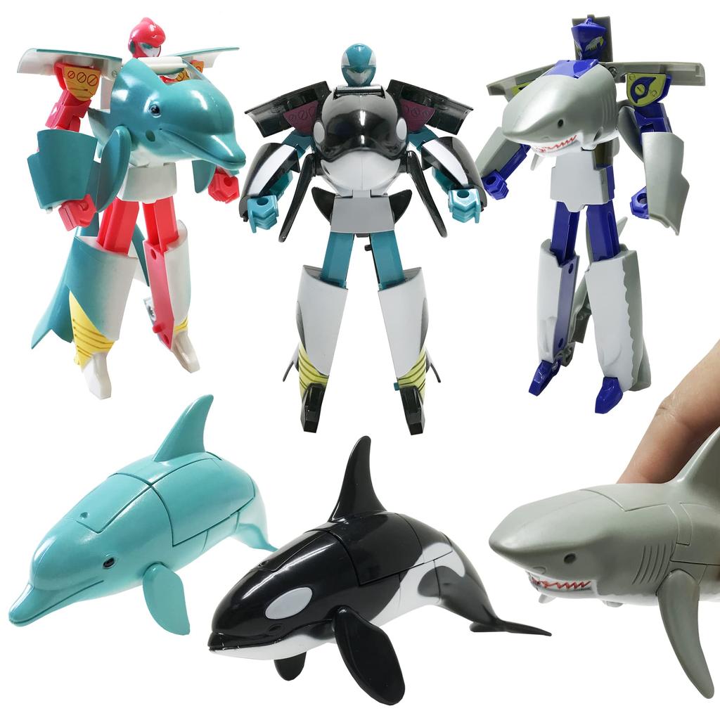 Cool! Transforming Sea Creatures, Robot Sea Creatures, Transforming Robots, 3D Puzzle, Robot Toys (Set of 3)
