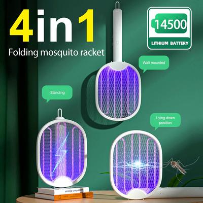 1 PC Trappola per zanzare elettrica pieghevole, trappola per mosche, racchetta per zanzare ricaricabile tramite USB, trappola per insetti con luce UV, 3000 V