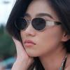 2025 Women's High-End Oval Sunglasses - UV Protection, European/American Style, Metal Fashion, Wide-Leg Design.