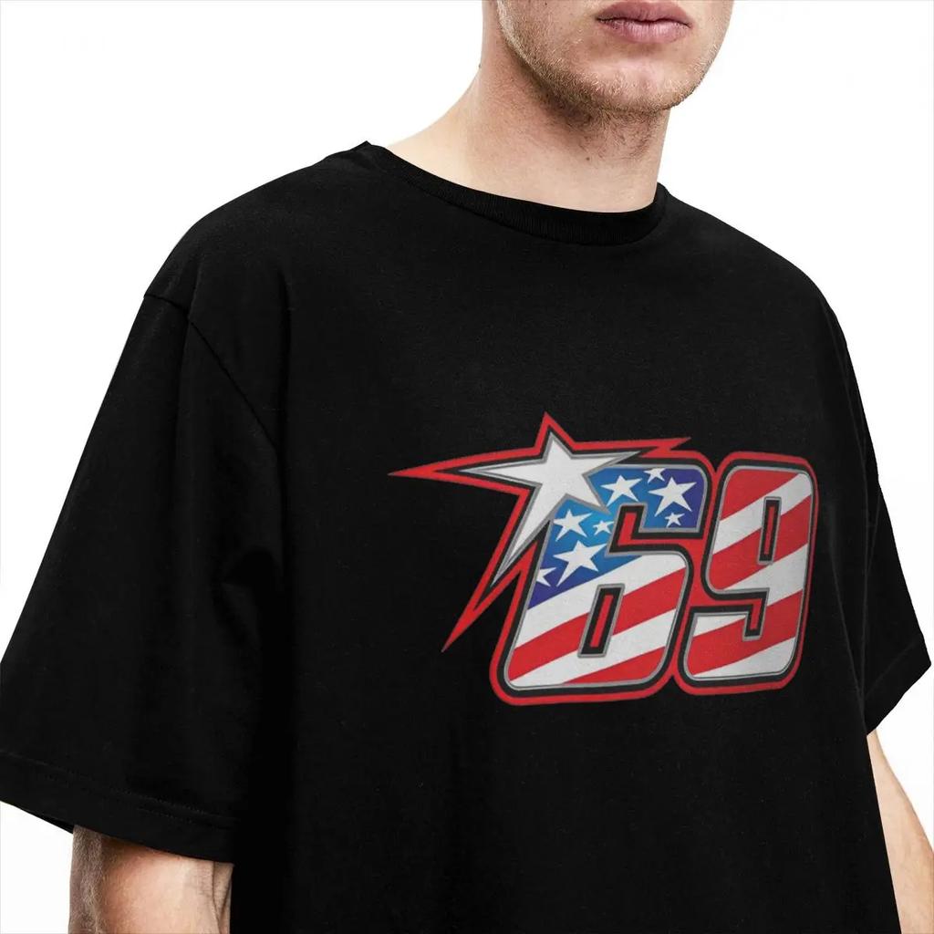 Vintage T Shirt Nicky Hayden 69 100% Cotton T Shirts Leisure Tshirt for Men Summer Aesthetic Print Short Sleeve Clothing