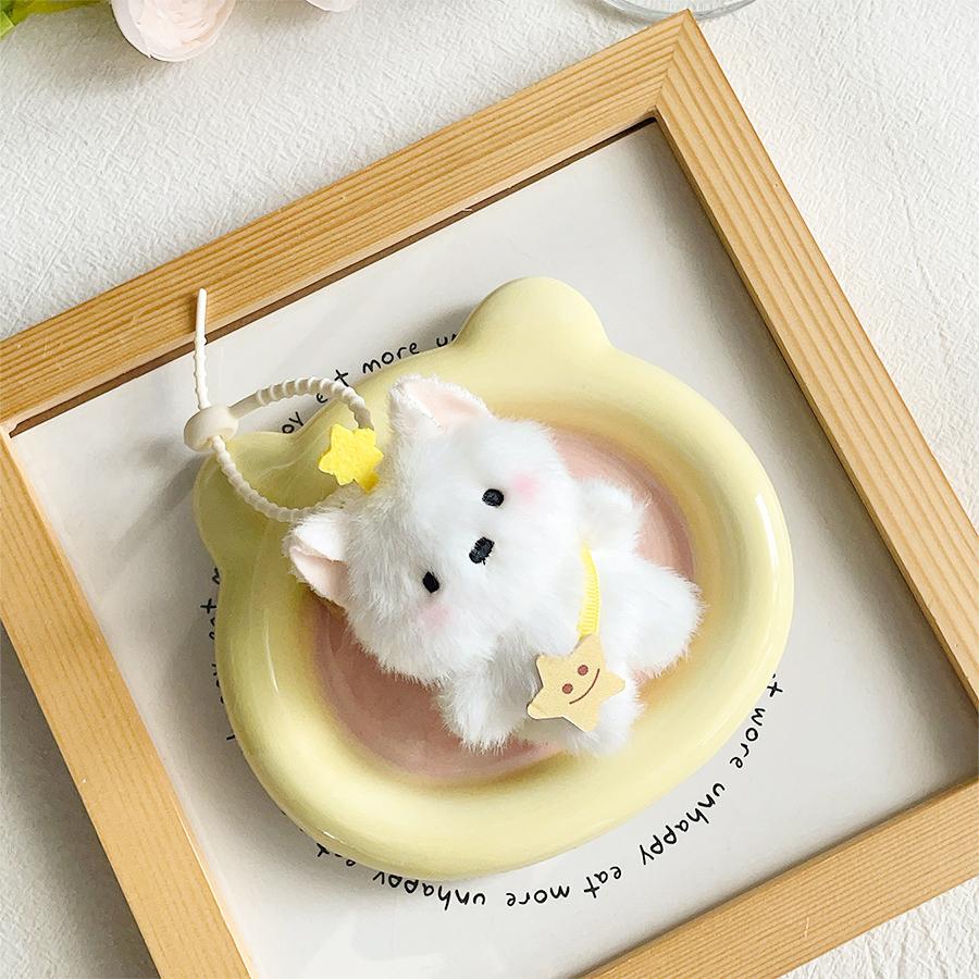 

1Pcs Cool Plush Dog Doll Plaything Keychain Bag Pendant Charms Car Keyring Accessories For Women Couples Kawaii Present