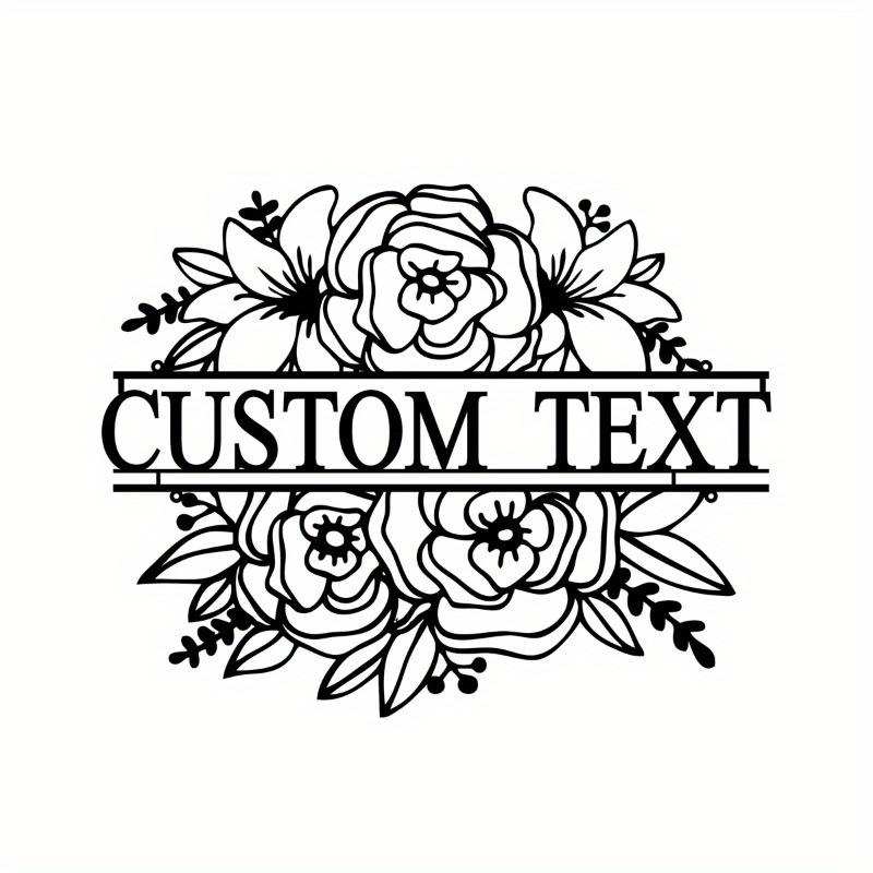 Custom Family Name Sign – Flower Garden Metal Wall Art, Personalized Monogram Plaque for Outdoor Front Entrance Decor & Wall Sculptures