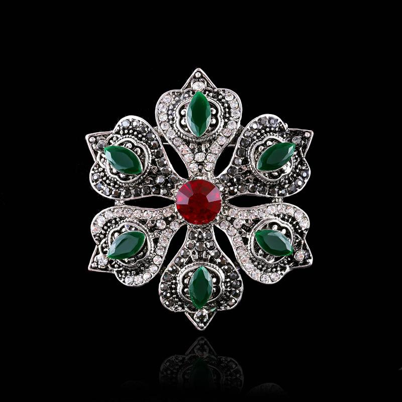 Baroque Style Vintage Women Men Crystal Brooch Retro Badges Lapel Pin Party Corsage Jewelry Accessories