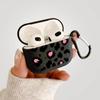Rose red, black leopard print, suitable for AirPods 1/1st generation protective case, Apple pro/1 wireless bluetooth headset cover.
