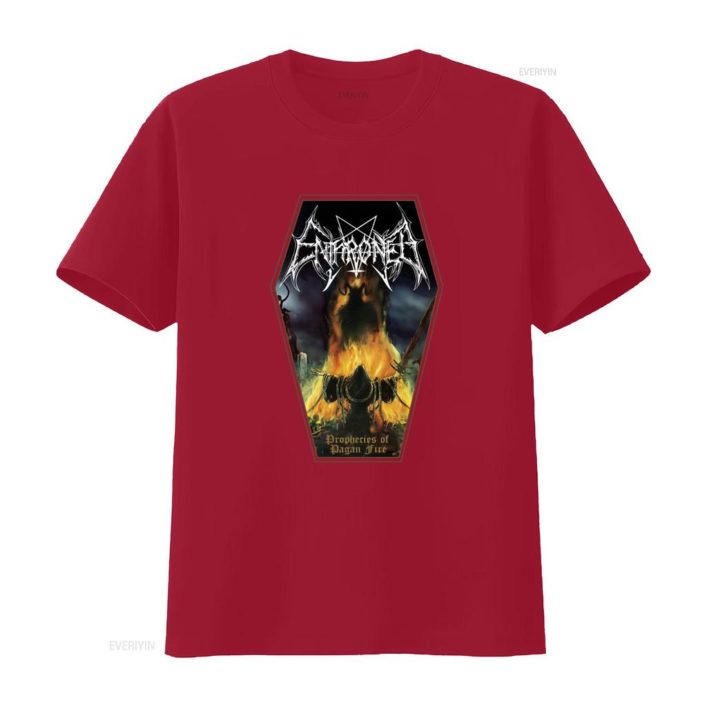 New DTG T shirt ENTHRONED Prophecies of Pagan Fire Gothic Metal Band Design  vintage Washed Comfortable Slightly graphic