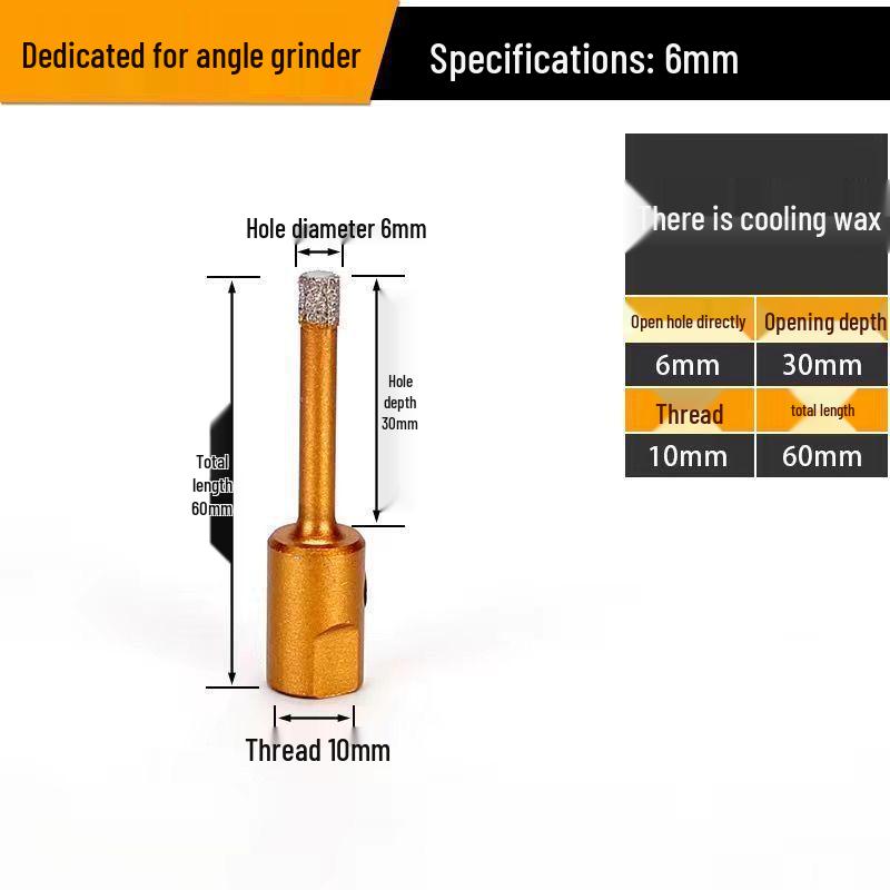 Dual-Purpose Angle Grinder Drill Bit for Porcelain, Granite, and Vitrified Tiles