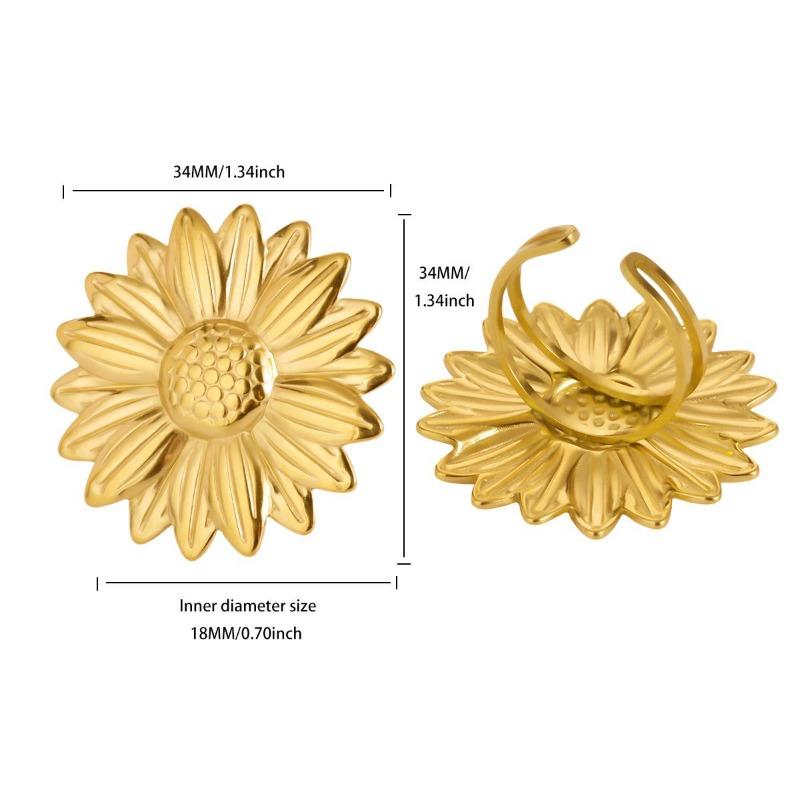 Übertriebener Edelstahlring Premium Hammer Seestern Sonne Opal Verstellbarer Ring Titanstahlring