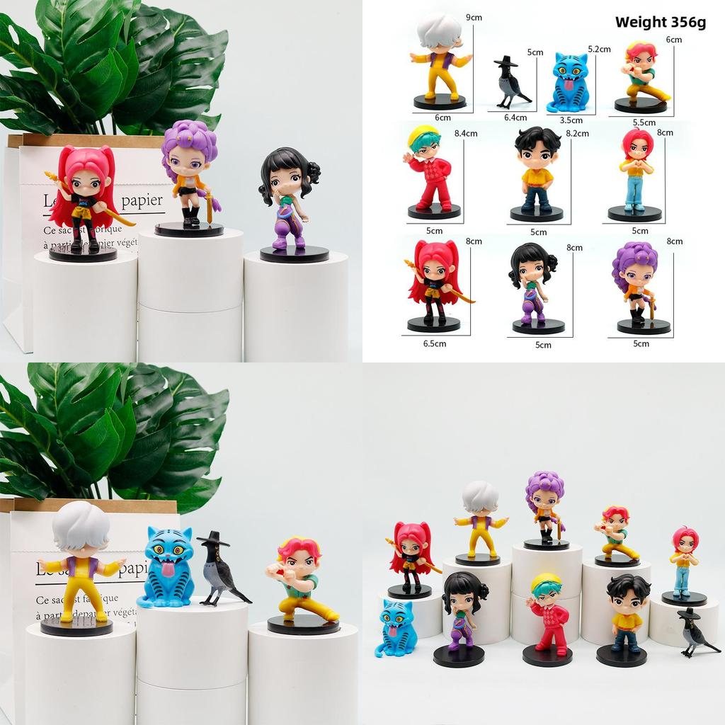 Q Version Kpop Demon Hunters Pvc Model Ornament For Demon Slayer Fans With Cartoon Style