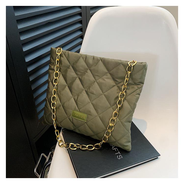 Herbst 2025 Trendige Diamant-Rauten-Stickerei Kette Schultertasche