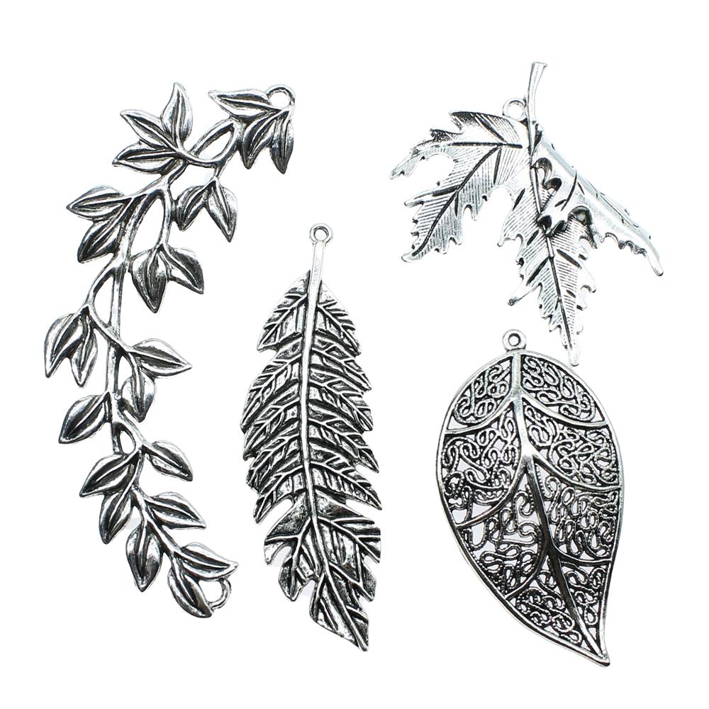 2pcs Charms Leaves Antique Silver Color Leaves Branch Charms Pendant Jewelry Leaves Charms For Jewelry Making