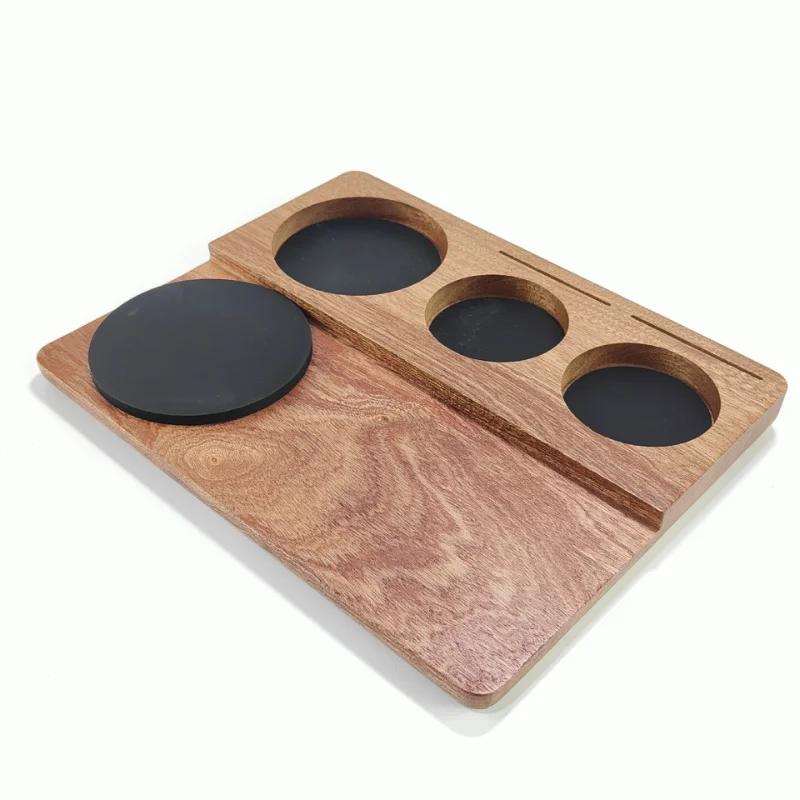 51MM/54MM/58MM Coffee Tamper Mat Station Stand Sapele Wood Portafilter Holder Support Base Rack Barista Espresso Accessories