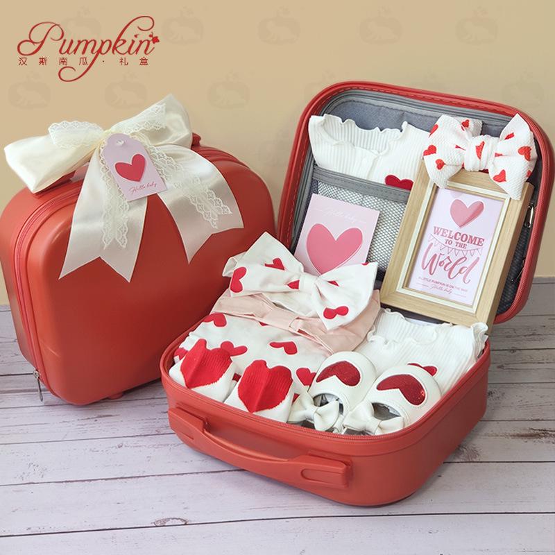 Red Heart Baby Gift Box: Festive Blessing for Newborns and Little Princesses - First Birthday, Hundred Days Celebration