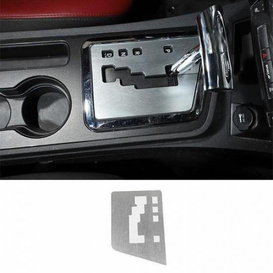 Fit For Dodge Challenger 2015- Silver Aluminum Console Gear Shift Panel Trim