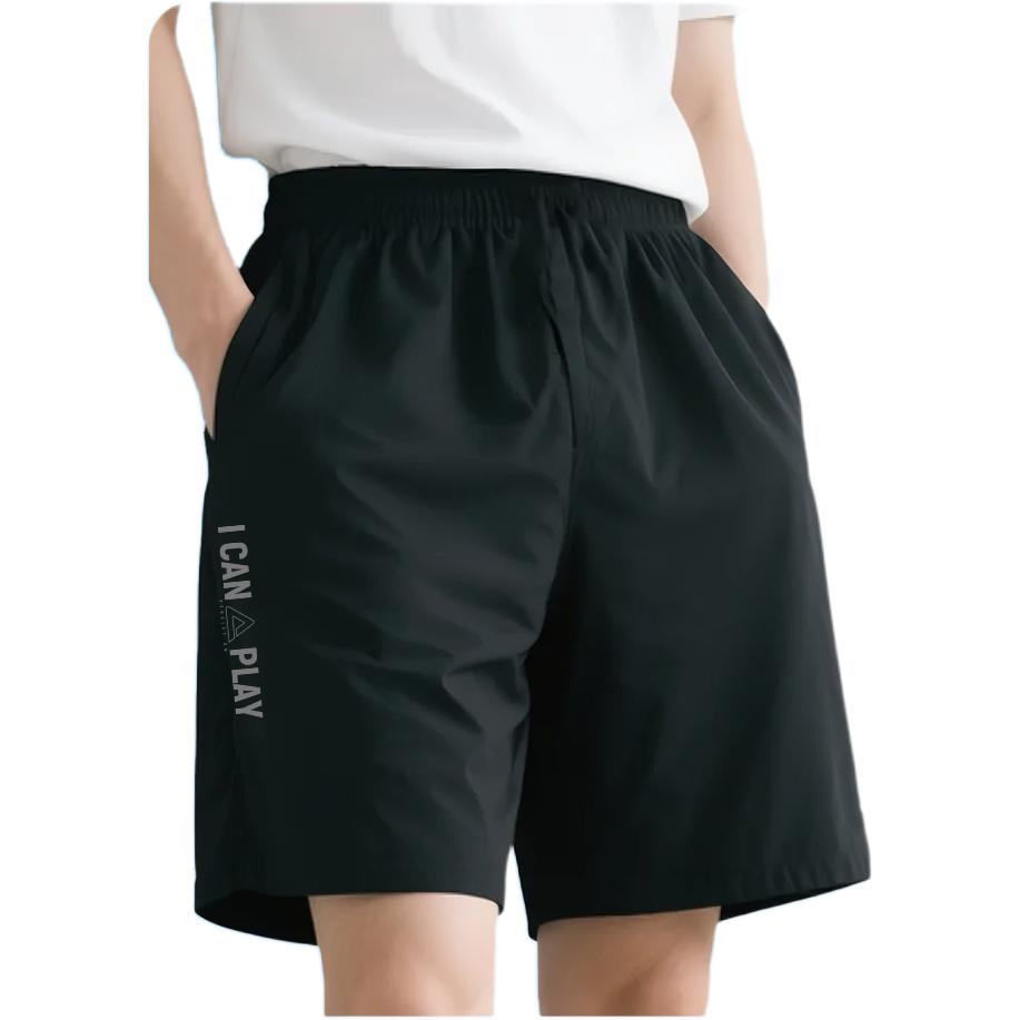Peak Trendy Sports Breathable Quick-Dry Running Fitness Woven Loose-Fit Casual Shorts Unisex Shorts Black YS01323