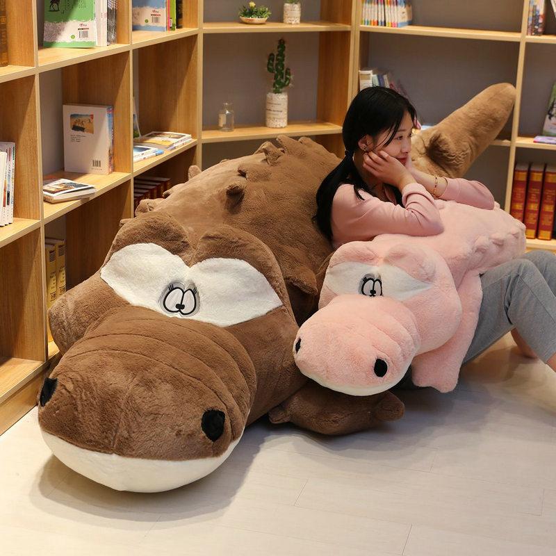 60-150cm New Alligator Plush Toys Lifelike Stuffed Animal Soft Plush Crocodile Piushion Filled Pillow Cushion For Girl Kids Gift