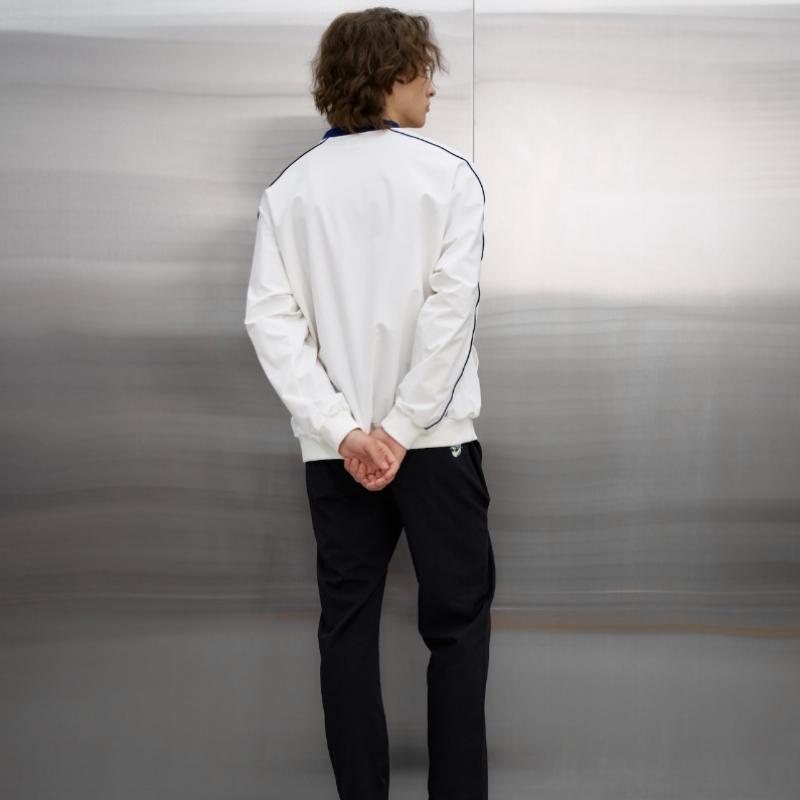 Goxo White Woven Sweatshirt Swag Ball Double Line