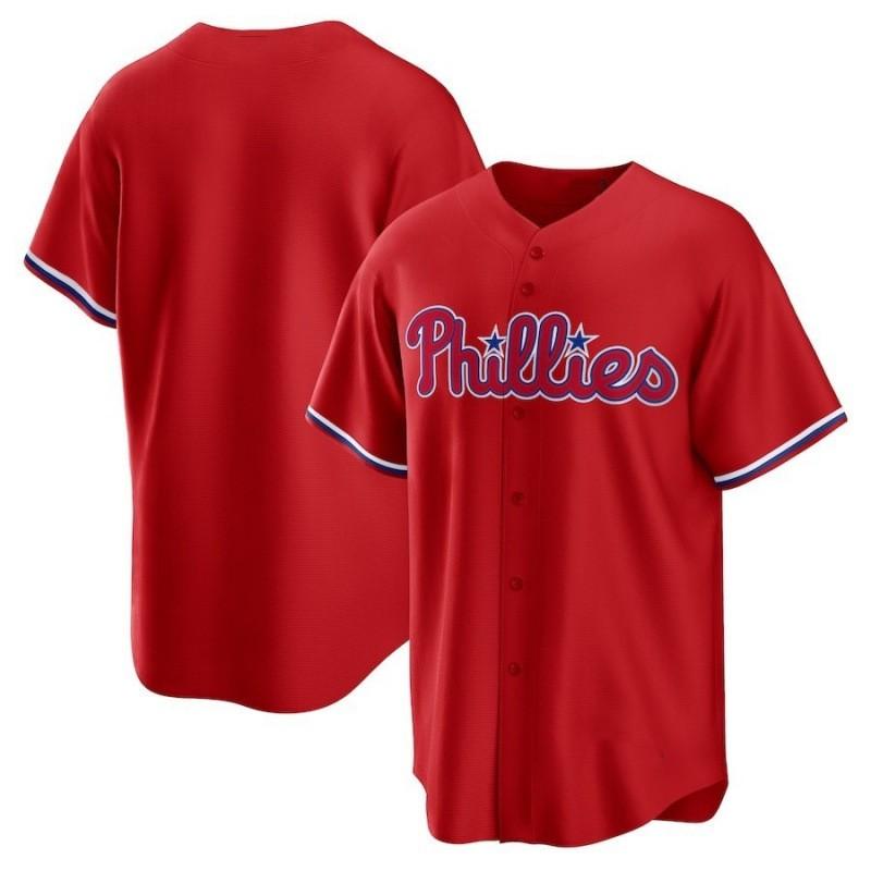 Philadelphia Phillies Mens Embroidered Baseball Jersey Fan Tee Cotton Long Sleeve Top Fall