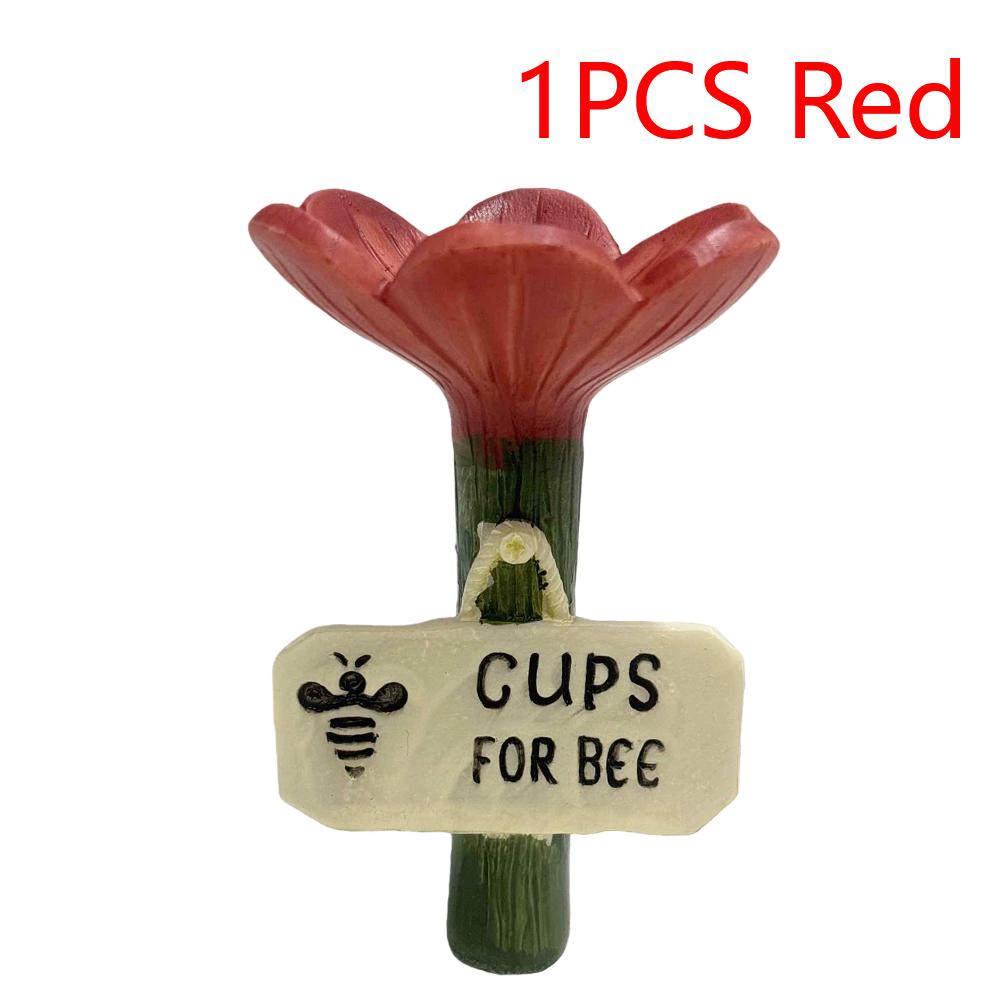 Resin Bee Watering Station with Flower Design Bee Water Feeder for Thirsty Pollinators Insects for Outdoor Garden Yard Decor