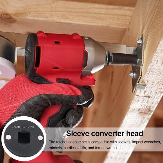 1/4Pcs Low Profile Impact Socket Adapters High-Strength Durable Construction Fast Accurate Universal Drive Ratchet Adapters Kit