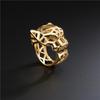 18K Gold Plated Punk-Style Leopard Ring: Adjustable Hip Hop Jewelry