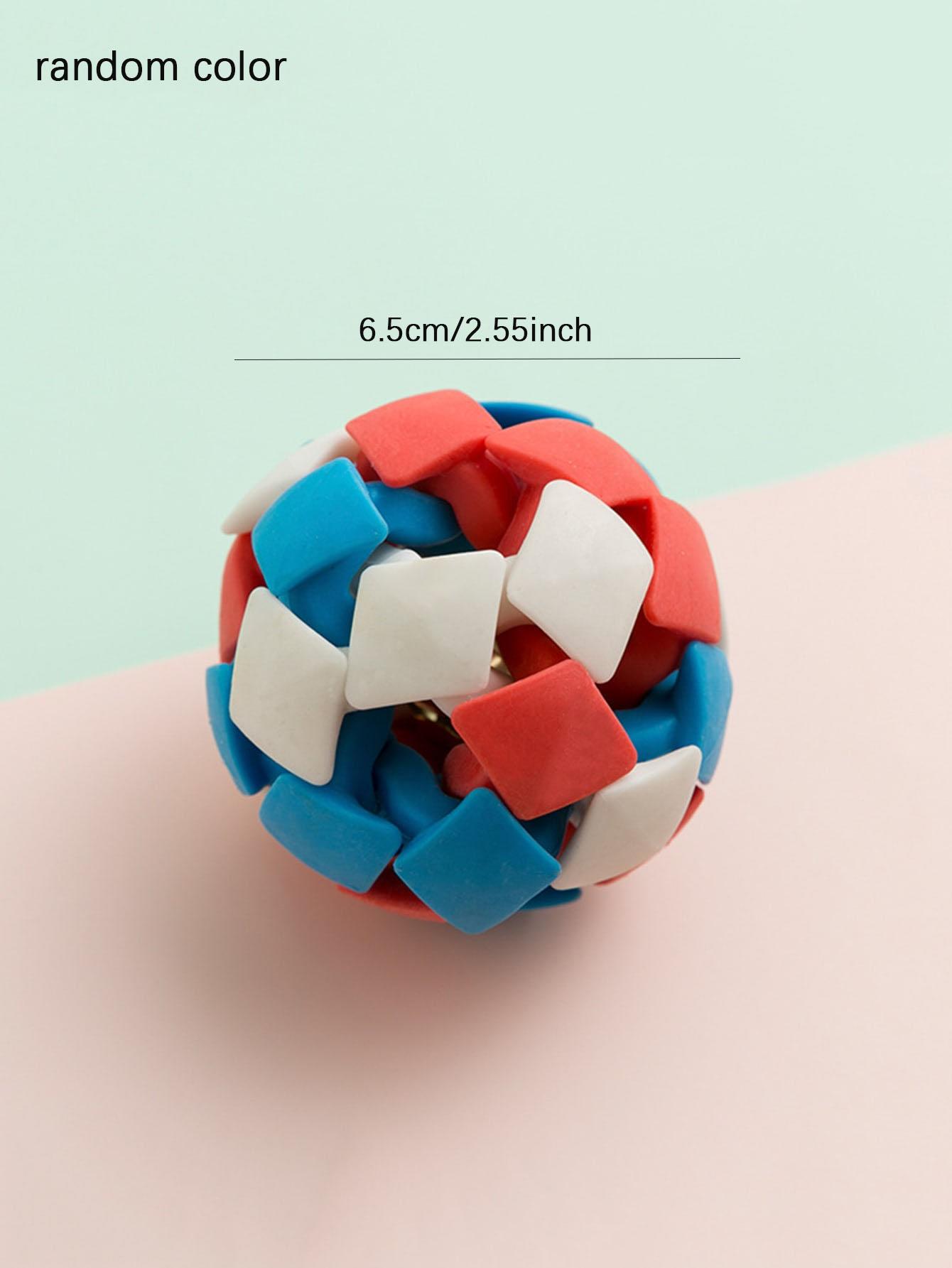 

1pc-Interactive pet toy with colorful bell shaped balls and durable diamond shaped balls that can produce sound-random color