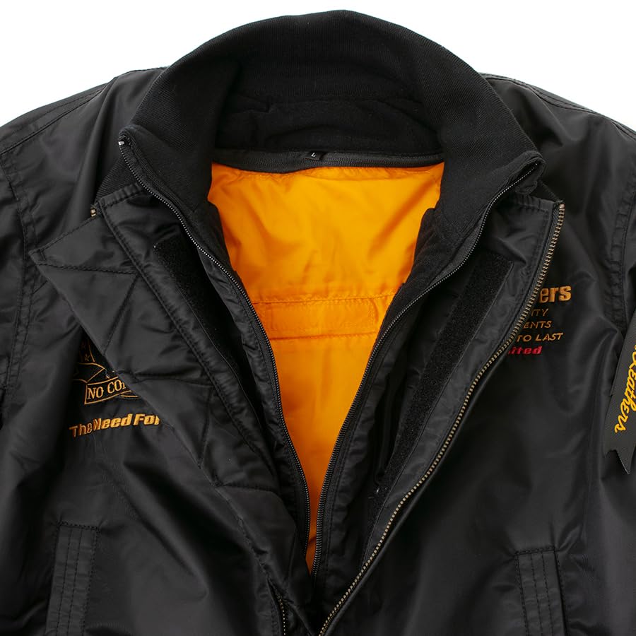 Vanson Men's MA-1 Jacket TVS2308W Black/Yellow