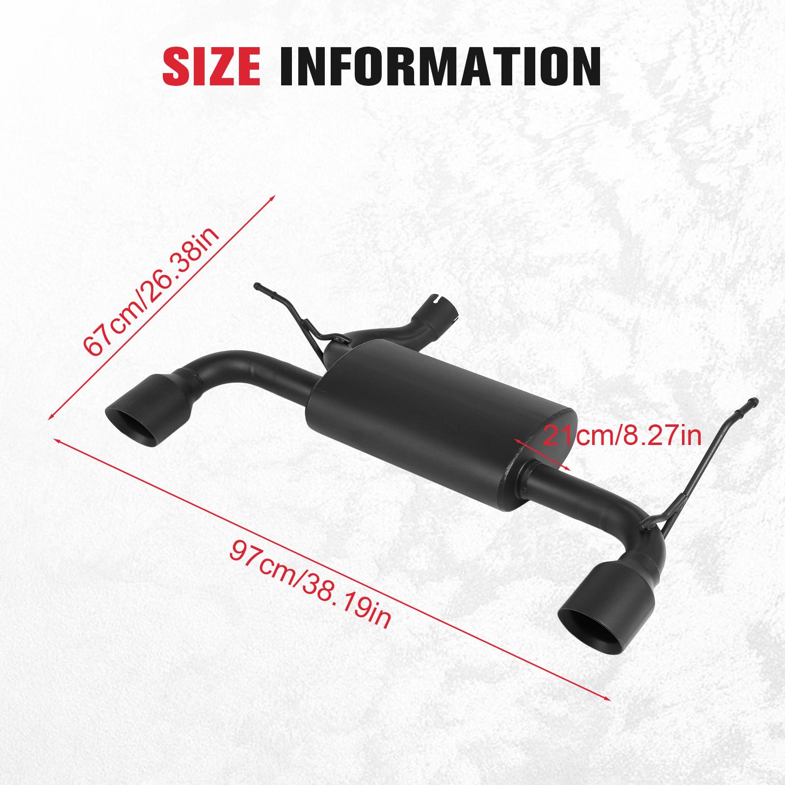 Rear Exhaust Muffler System Flat Dual Back Exhaust Muffler System Fits for Jeep Wrangler JK 2007-2018 чёрный