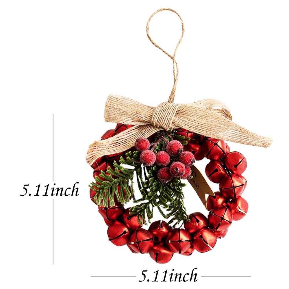 Christmas Bell Wreath Outdoor Ornament Decor With Pine Cones Bows Artificial Festival Wreath For Door Wall Porch Mantle Kitchen