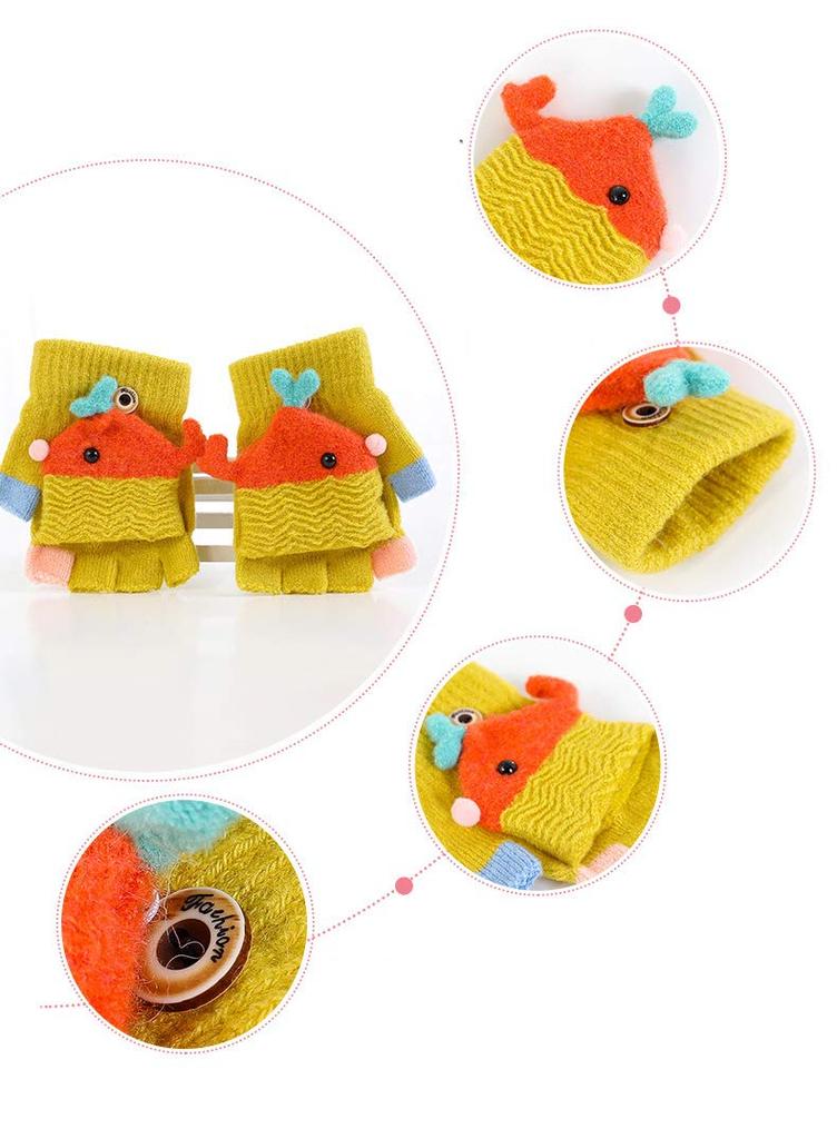 Knit for Boys and with Mitten Fingerless or Warm for Infants and Perfect for Playing in the and Cute Bird [eipatu] Kids' Gloves, Girls, Covers,