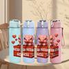 1PC Brick Pig Heart Minecraft 750ml Color Plastic Sports Water Bottle Leakproof Flip Straw Lid Suitable for Sports Office Home Use