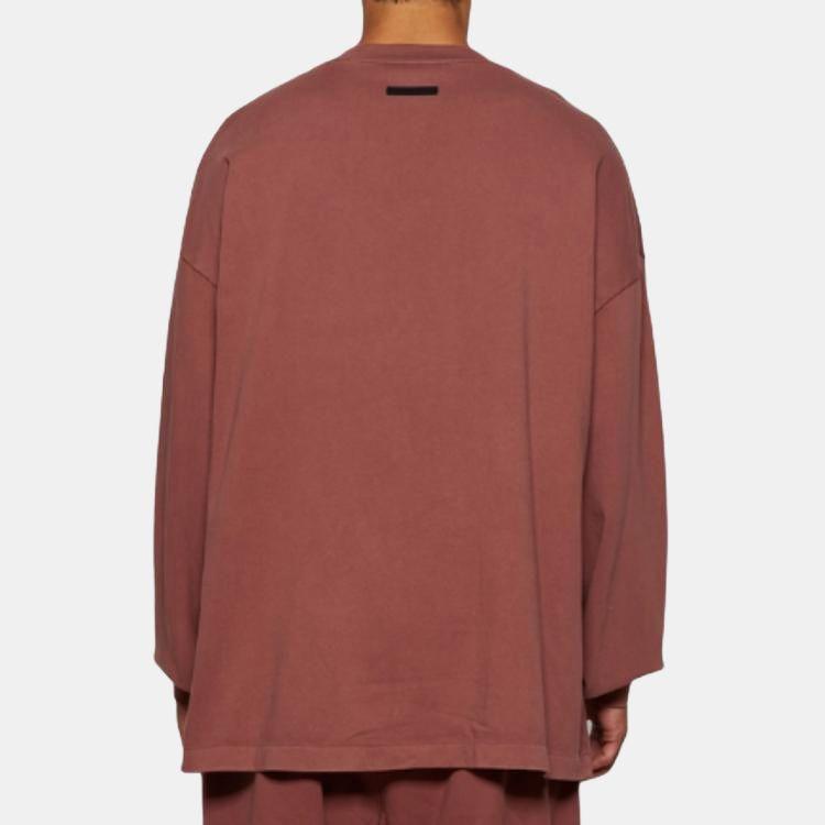 Fear of God Essentials Heavy Long-Sleeve Tee Crimson Men Tops Red 125BT242016F