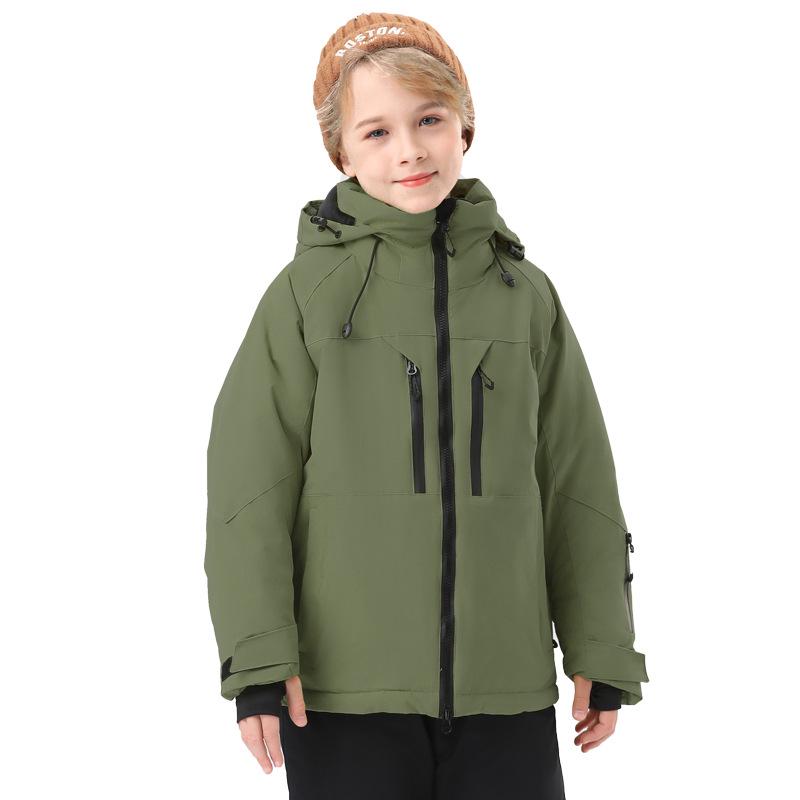 2023 Winter Children's Waterproof Ski Suit - Unisex Hooded, Breathable, and Insulated Jacket
