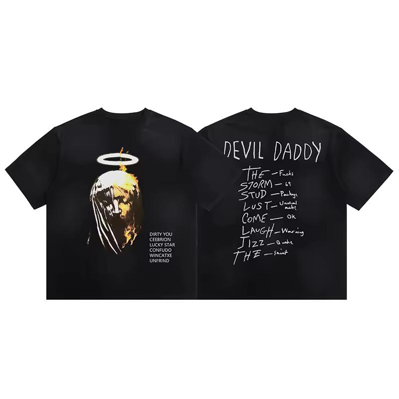 New Saint Vintage Michael American High Street Retro Short-sleeved Cotton T-shirts for Men and Women