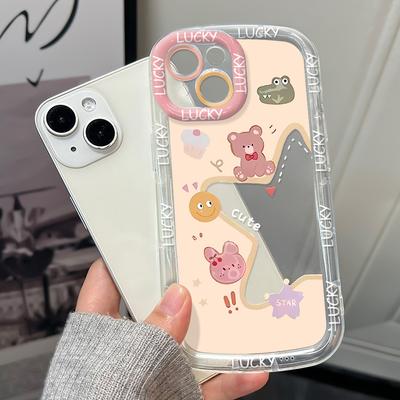 Mobile Phone Cases for iPhone 11 13 XR 15 Pro Max 12 14 Pro Max Case iPhone 16 7 Plus 8 Plus XS Max Cartoon Pattern Anti-drop Protection Shockproof
