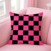 Classic Checkered Square Cushion Cover Linen Pillowcase Cover Soft Decor for Sofa Home Room