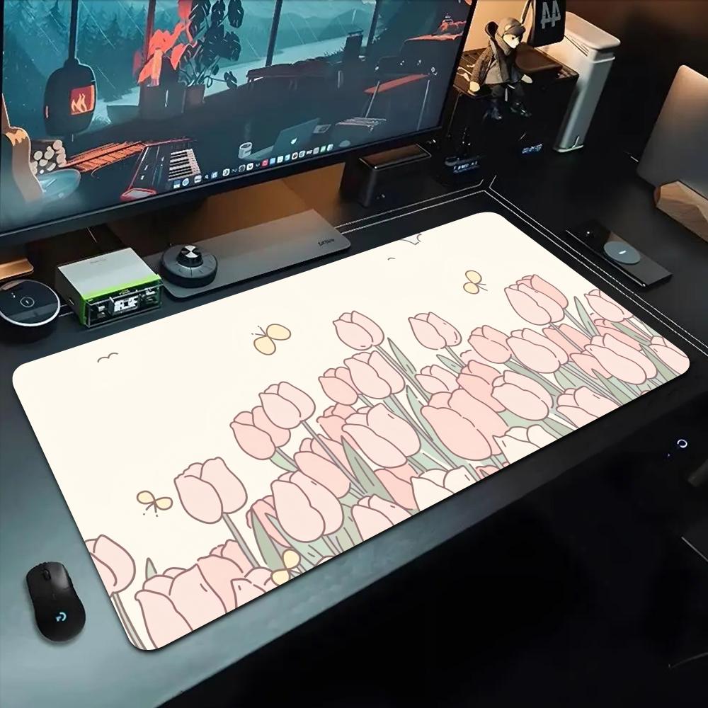 

anime tulip field Mouse Pad 500X1000 mm Large Gaming Mousepad Gamer XL Rubber Otaku Keyboard Pad Laptop Desk Mat 600x300x2mm