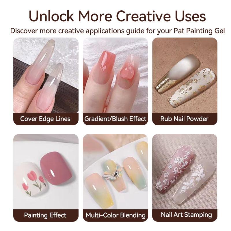 Palette Pittura Gel Gradiente 9 Colori con Mini Spugnetta Set Pennelli in Silicone Smalto Gel per Unghie French Ombre per Manicure Pigmentata