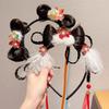 Tassel Chinese New Year Headwear Flower Red Bow Hairband All-match Hanfu Hair Sticks  Baby