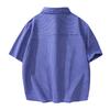 Lapel Shirt Casual Loose Contrast Color Splicing Jacket Short-sleeved Shirt