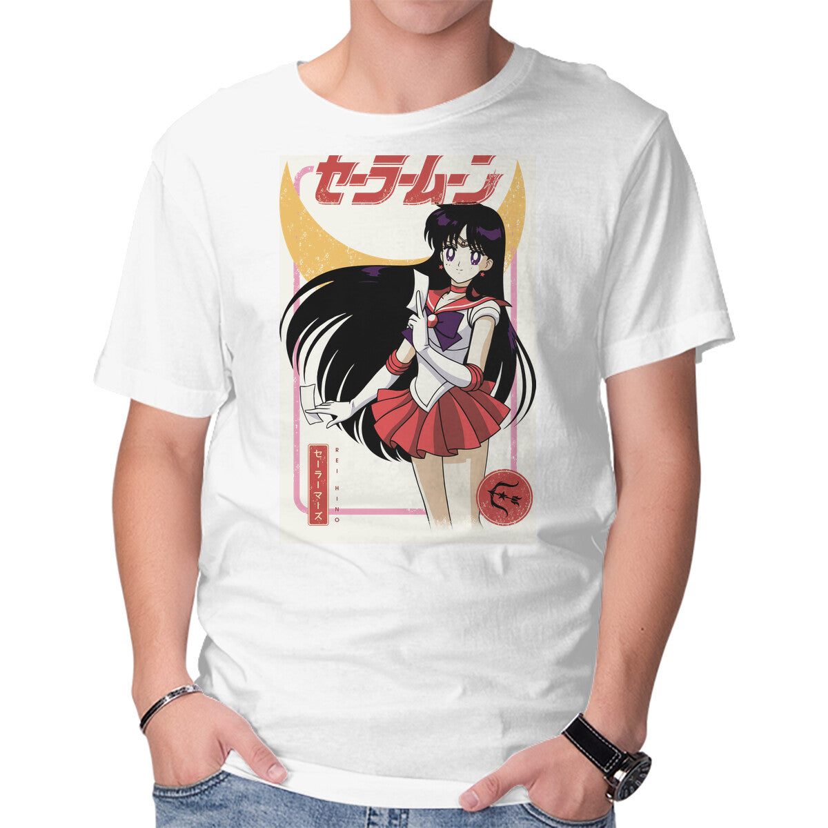 Unisex Crew Neck T-Shirt Rei Hino Mars Graphic Short Sleeve Casual Tee XXXL
