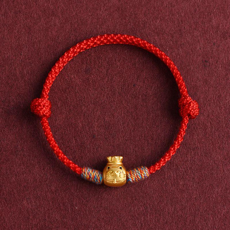 2025 New Arrival Year of Snake Lucky Fortune Red Rope Bracelet Men and Women's Natal Year Lucky Beads Tibetan Colorful Woven Hand Strap