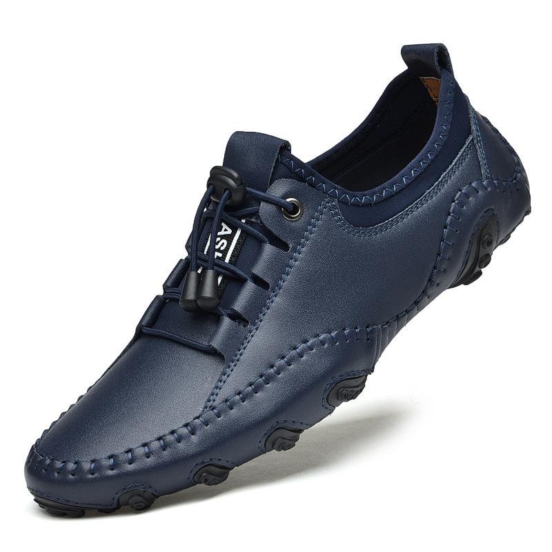 

Men s White Bean Breathable Casual Shoes - Plus Size, Soft Sole Driving Loafers 43