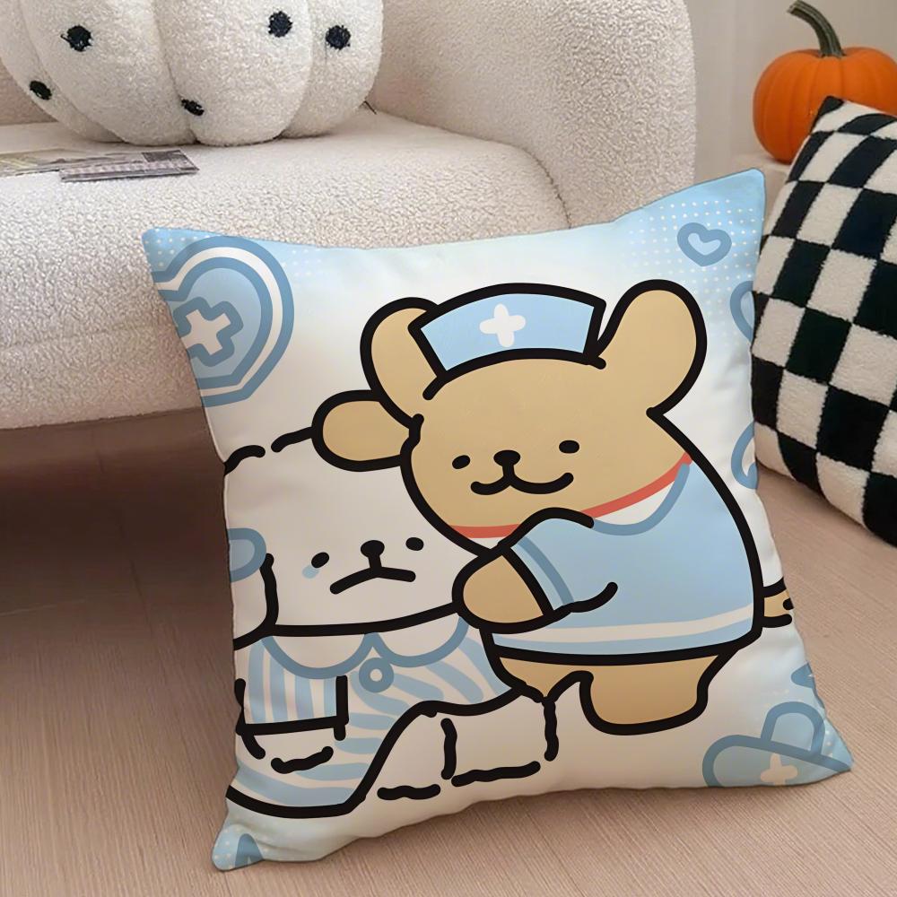 LLine Dogs Cushion Cover Throw Pillow Cover Hidden Button Durable Polyester Chair Cushion