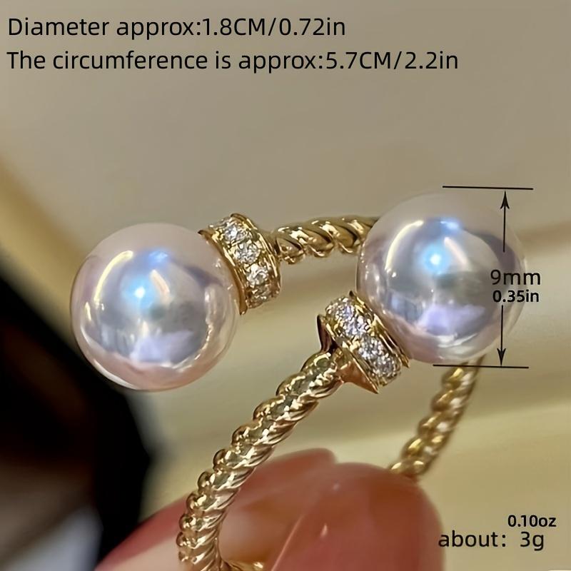 1pc Vintage Wrap Ring Inlaid Artificial Pearl Symbol Of Fashion And Beauty Match Daily Outfits Party Accessory Adjustable Ring