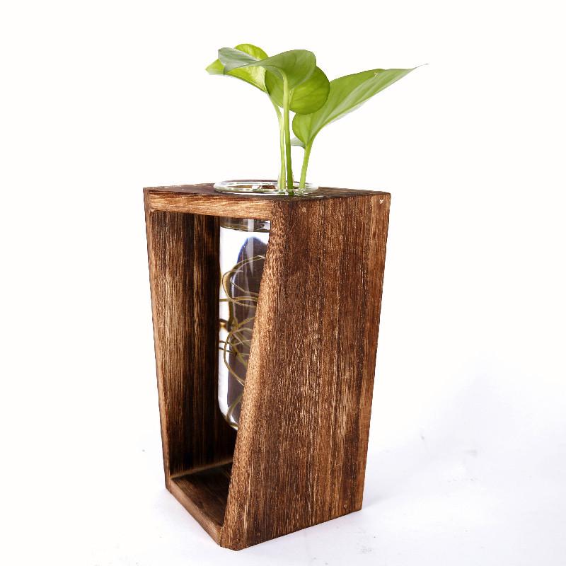 Гидропонная стеклянная ваза-пробирка: Креативное 3D украшение для гостиной, цветочных композиций - Простое настольное украшение