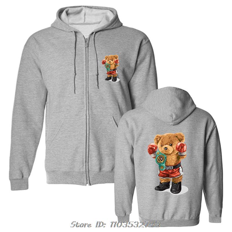 New 90's Boxing Bear Oversized Hoodie Clothing Men Hoody Harajuku Graphic Clothing Girl Tops Fashion Cotton Pullover Sweatshirt