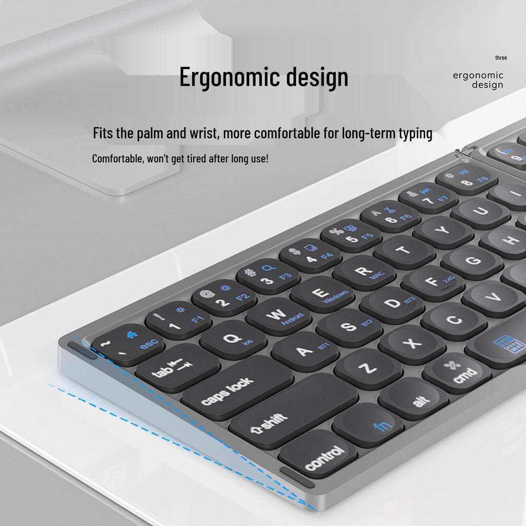 Folding Bluetooth Touchscreen Tablet & Phone Keyboard with Dual-Mode Compatibility