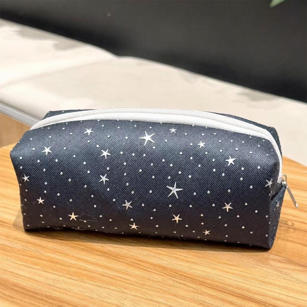 1pc Durable Star Polka Dot Pencil Case Large Capacity Portable Pencil Pouch Pen Bag School Office